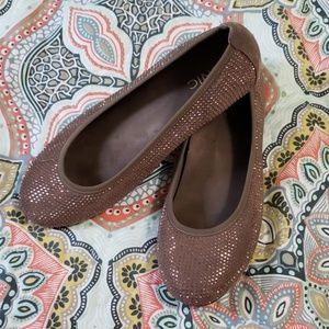 Vionic Brown Sparkle Flats